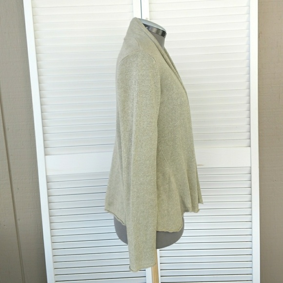 Eileen Fisher linen blend open front cardigan PS - Picture 3 of 8